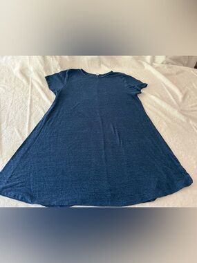 Old Navy Blue Black Heathered Linen Blend Dress XXL